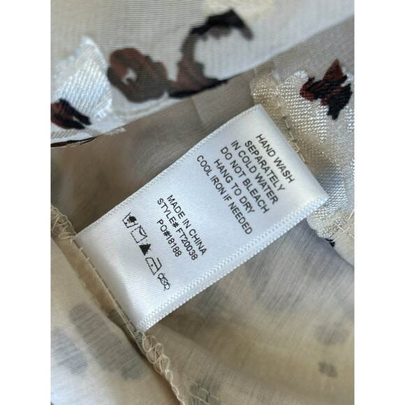 Fate Women's Cream Sheer Leopard Print Fabi Blouse Small Button Up Relaxed NWT - Picture 6 of 6